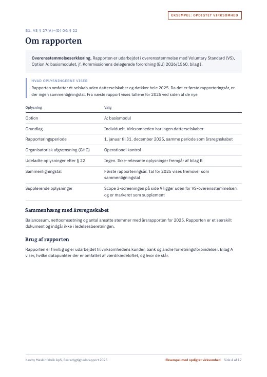 Side 4: om virksomheden og lokaliteter, B1